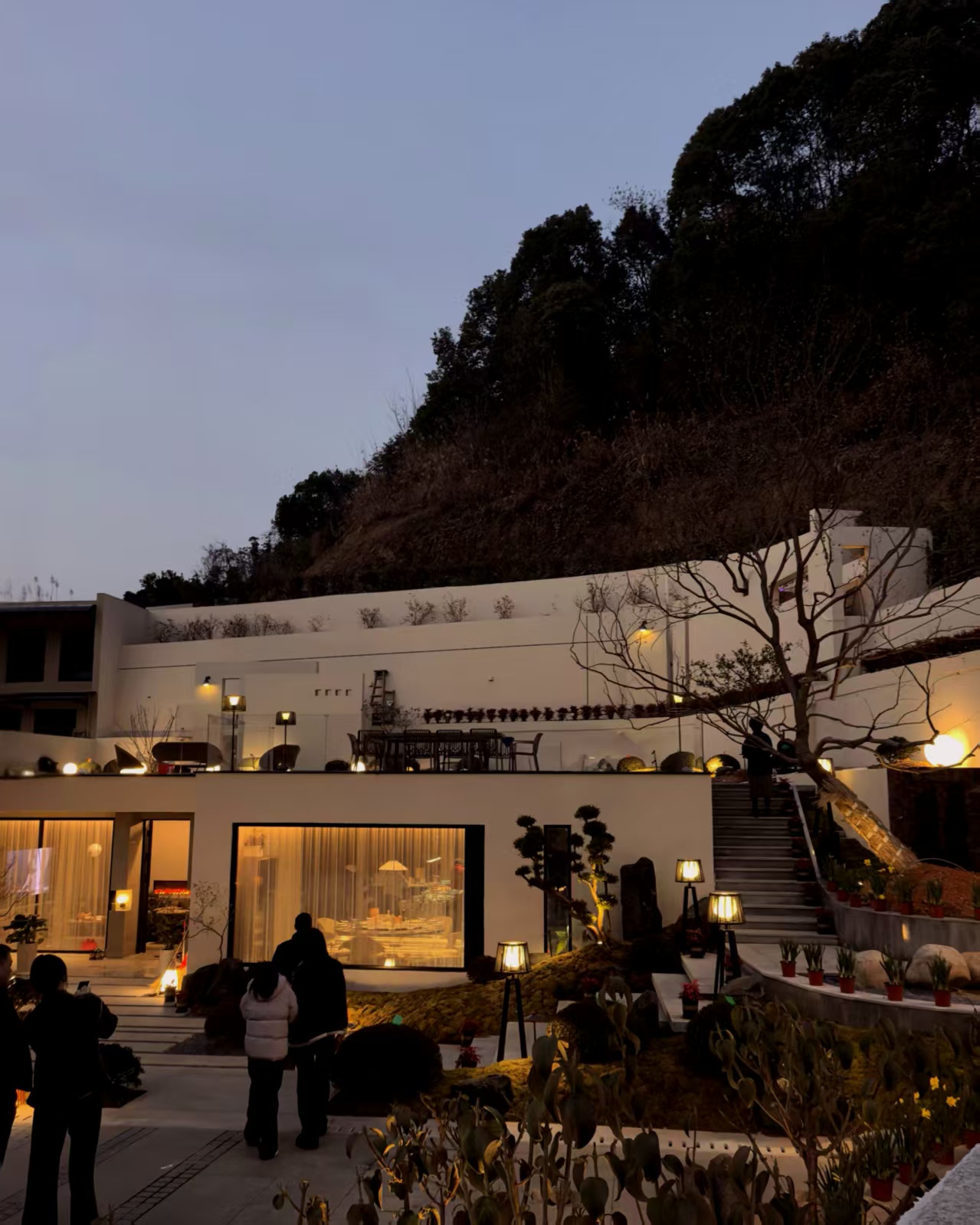 Tea house exterior with 24V IP68 waterproof LED strip lighting
