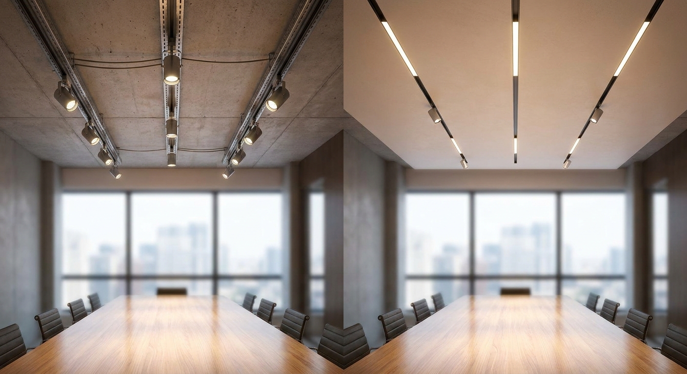 220V track lighting system for commercial lighting projects