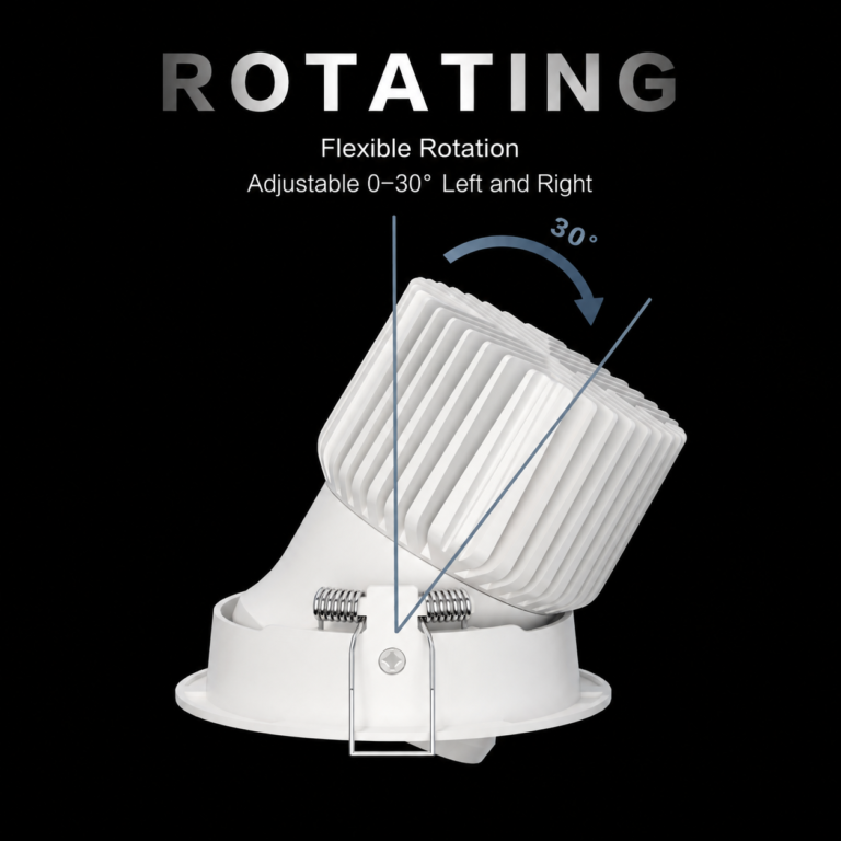 Soft beam deep anti-glare LED spotlight FSE-SP-OCBL size and structure