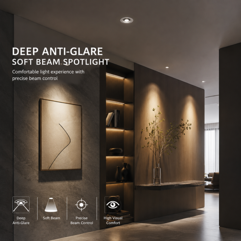 Soft beam deep anti-glare LED spotlight FSE-SP-OCBL residential application