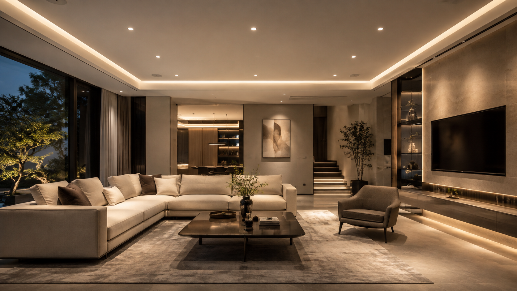 Comfortable lighting plan for hotels villas and retail spaces