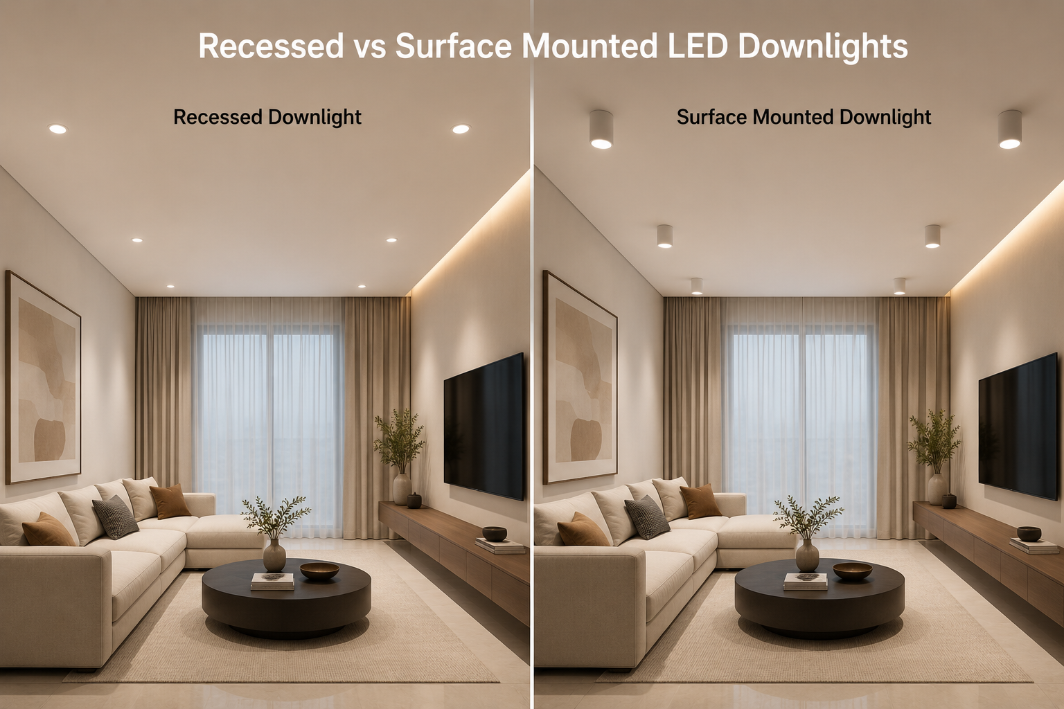 IP44 and IP65 LED downlights for humid installation areas