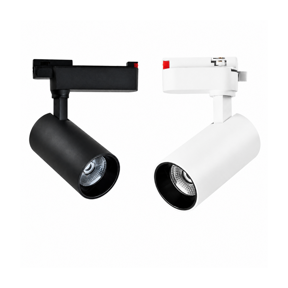 FST-HYTR02 220V round adjustable LED track light in black and white