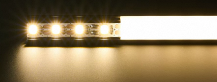 Comparison between exposed LED strip light and diffused linear light