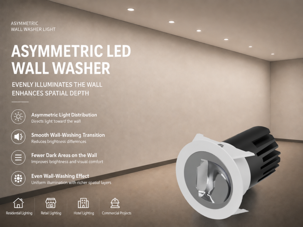 FST-OC03 asymmetric recessed LED wall washing application