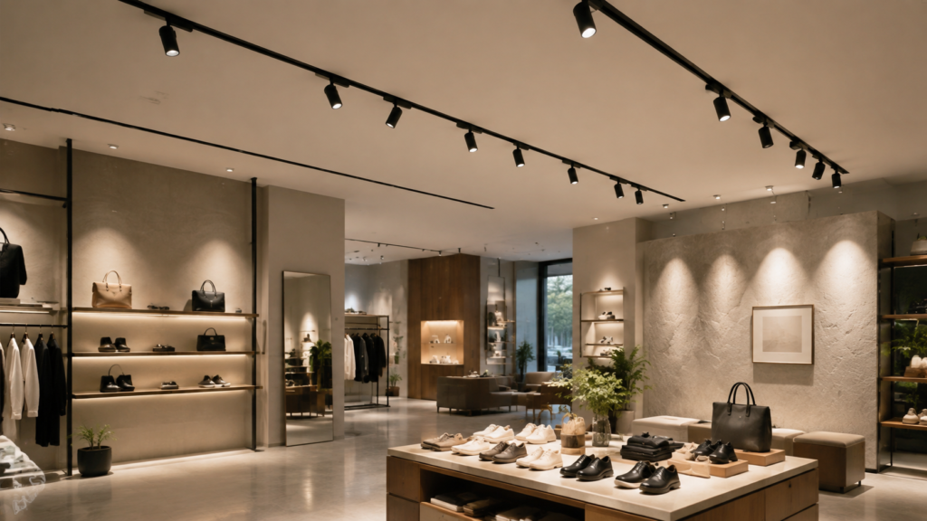 Track lighting installation for modern commercial and residential projects