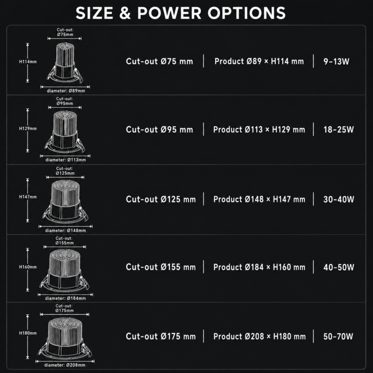 FST-OCSPBM254 Size Cut-Out and Power Options